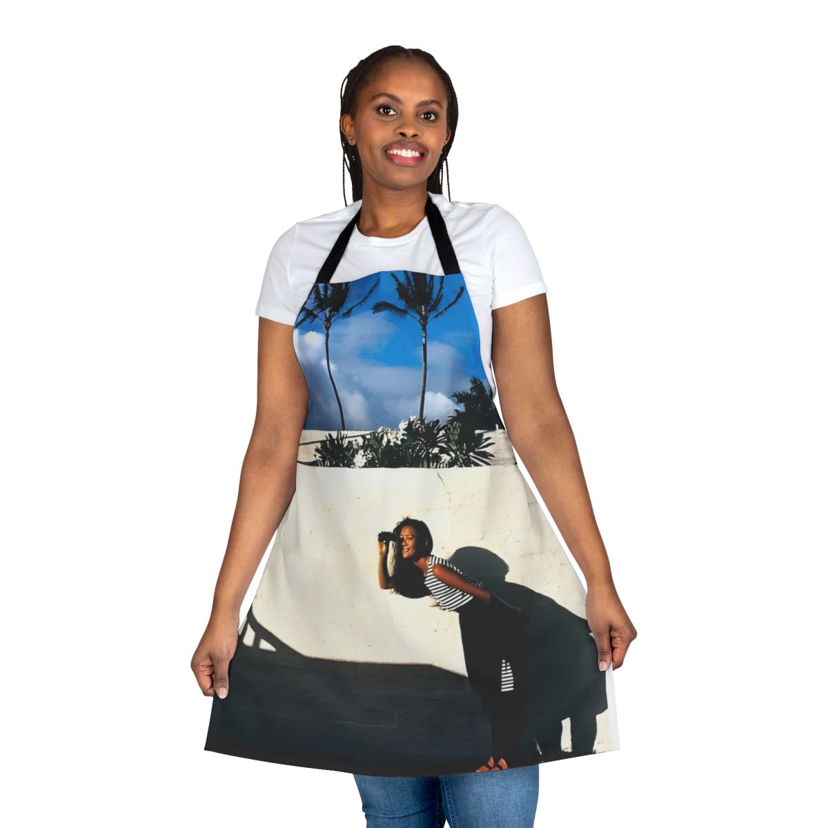 Retro inspired apron with a vintage design and 80s/90s inspired colors and patterns