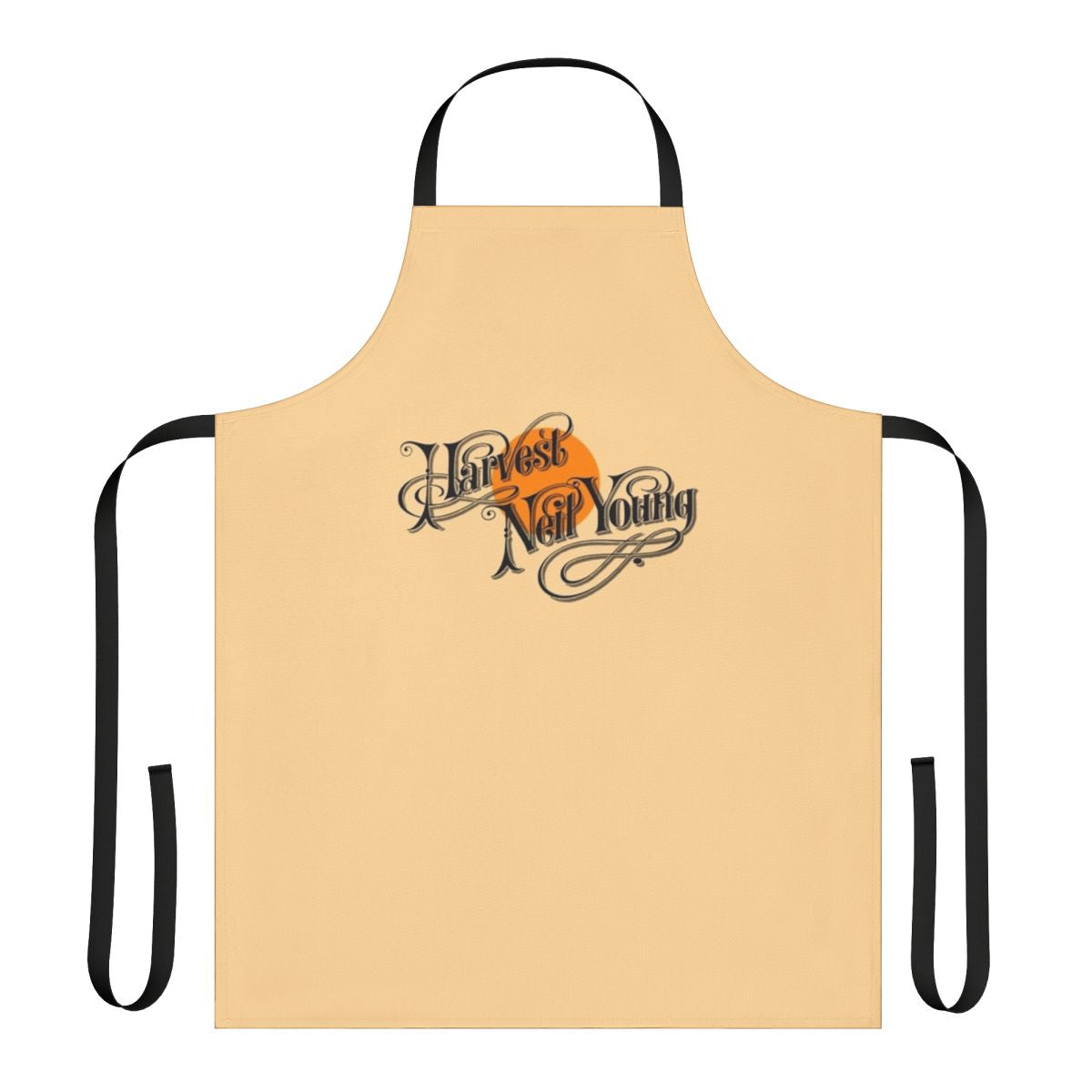 Retro-inspired apron with a classic typography design featuring vintage elements and space-themed motifs.