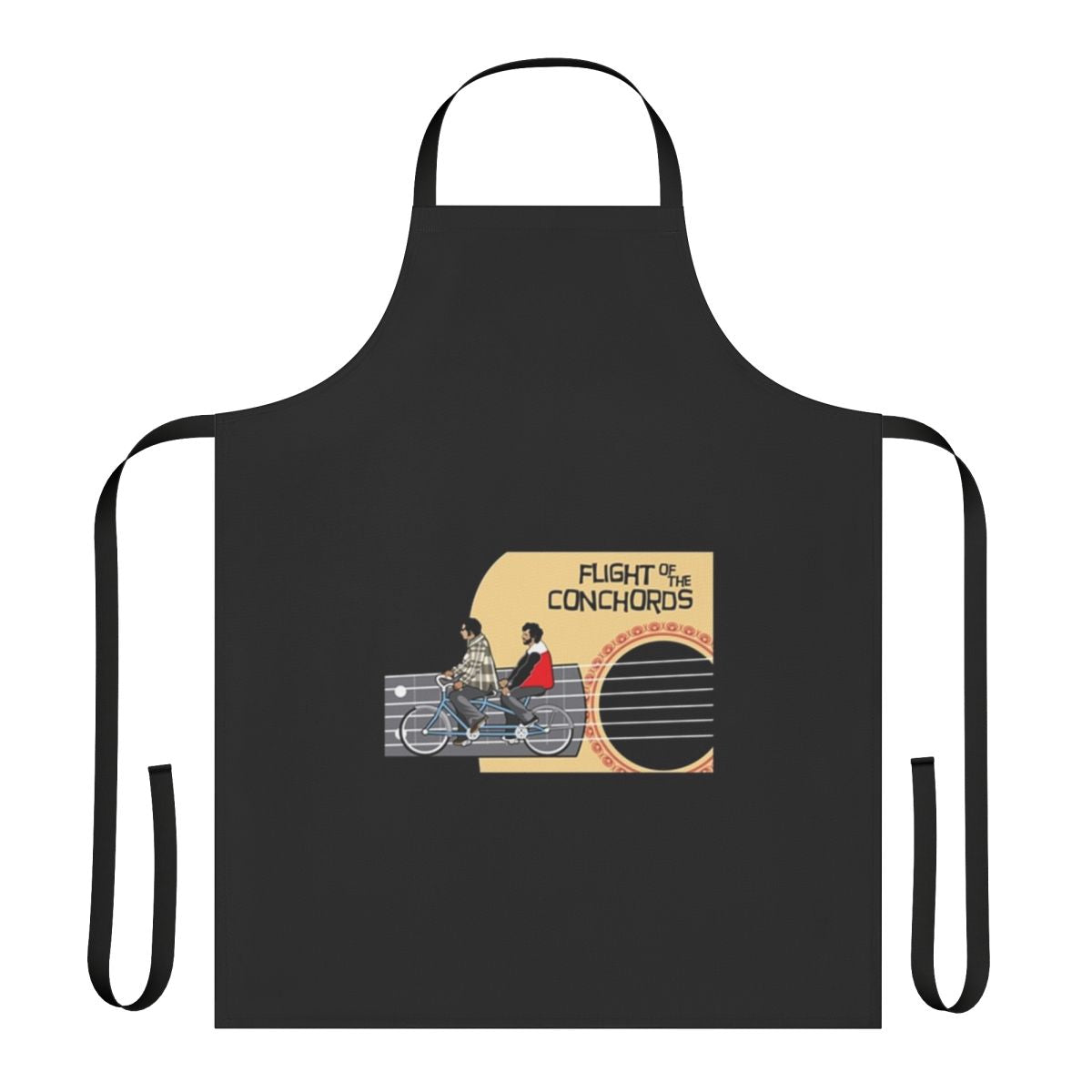 Flight of the Conchords band-themed apron with a vintage, retro-inspired design