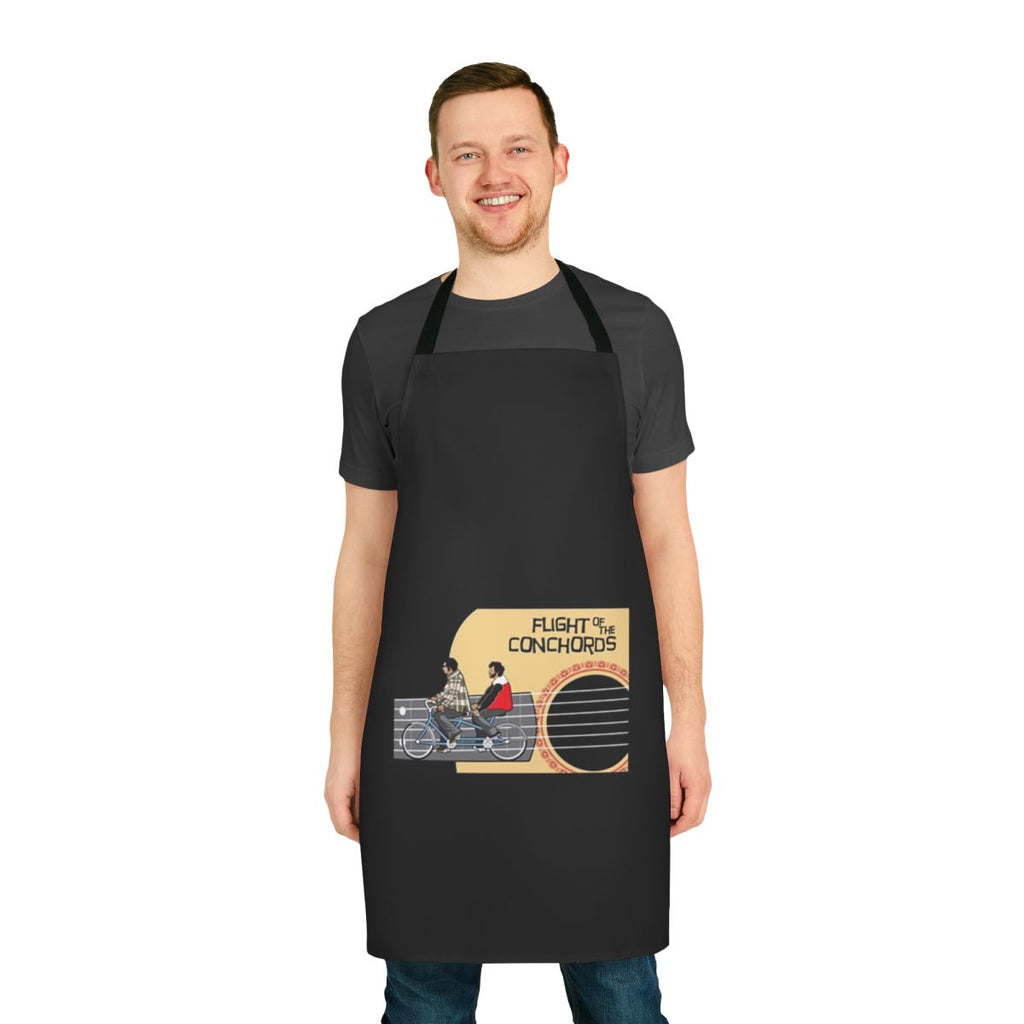Flight of the Conchords band-themed apron with a vintage, retro-inspired design