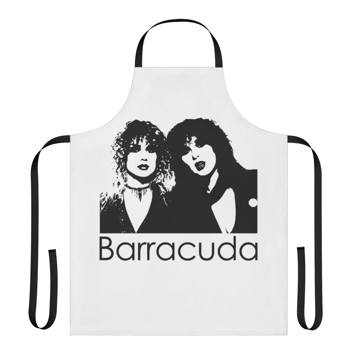 Retro-inspired barracuda graphic apron in vintage 1970s americana style