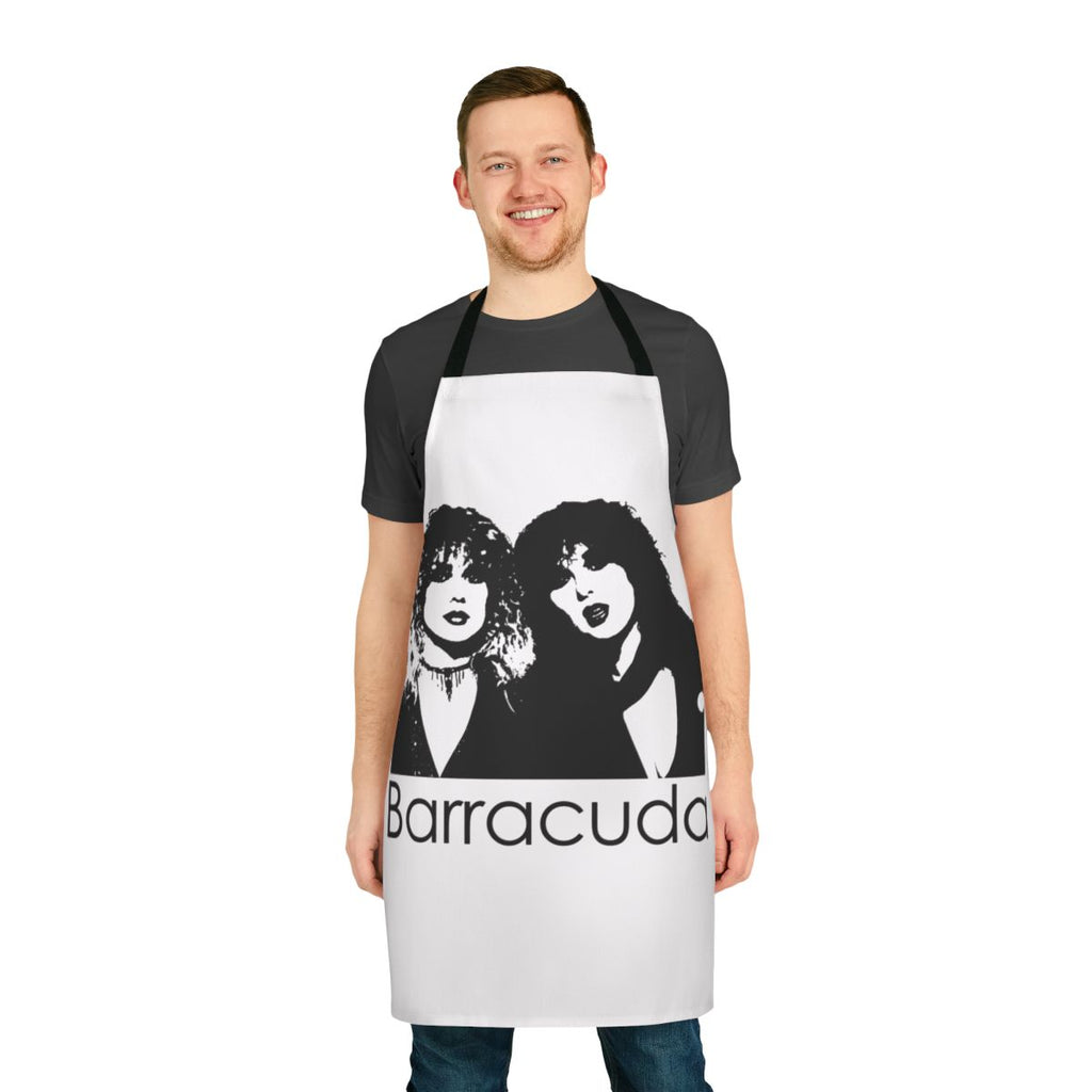Retro-inspired barracuda graphic apron in vintage 1970s americana style