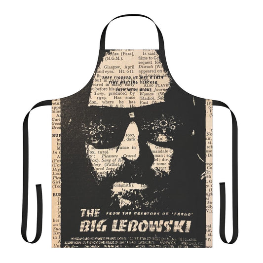 Retro-Inspired Big Lebowski Themed Apron with The Dude and Coen Brothers Film Iconography