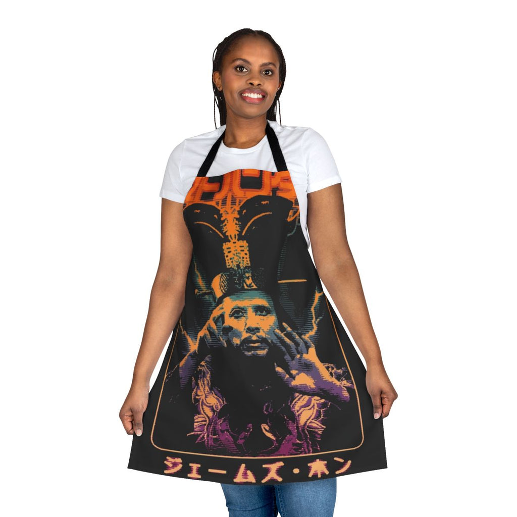 Vintage-style apron featuring David Lo Pan from the 1980s cult classic film Big Trouble in Little China