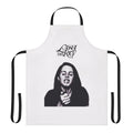 Black and white apron with a smoke design, perfect for cooking or music fans