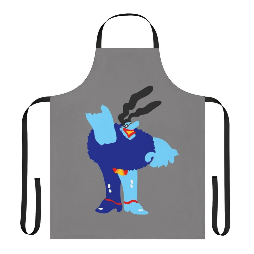 Minimal blue apron with pop art-style beatles graphics