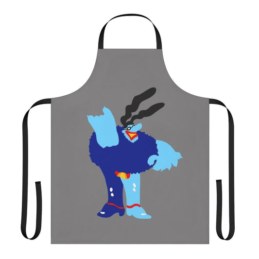 Minimal blue apron with pop art-style beatles graphics