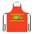 Retro-styled orange apron with bold typography for budget-conscious shoppers