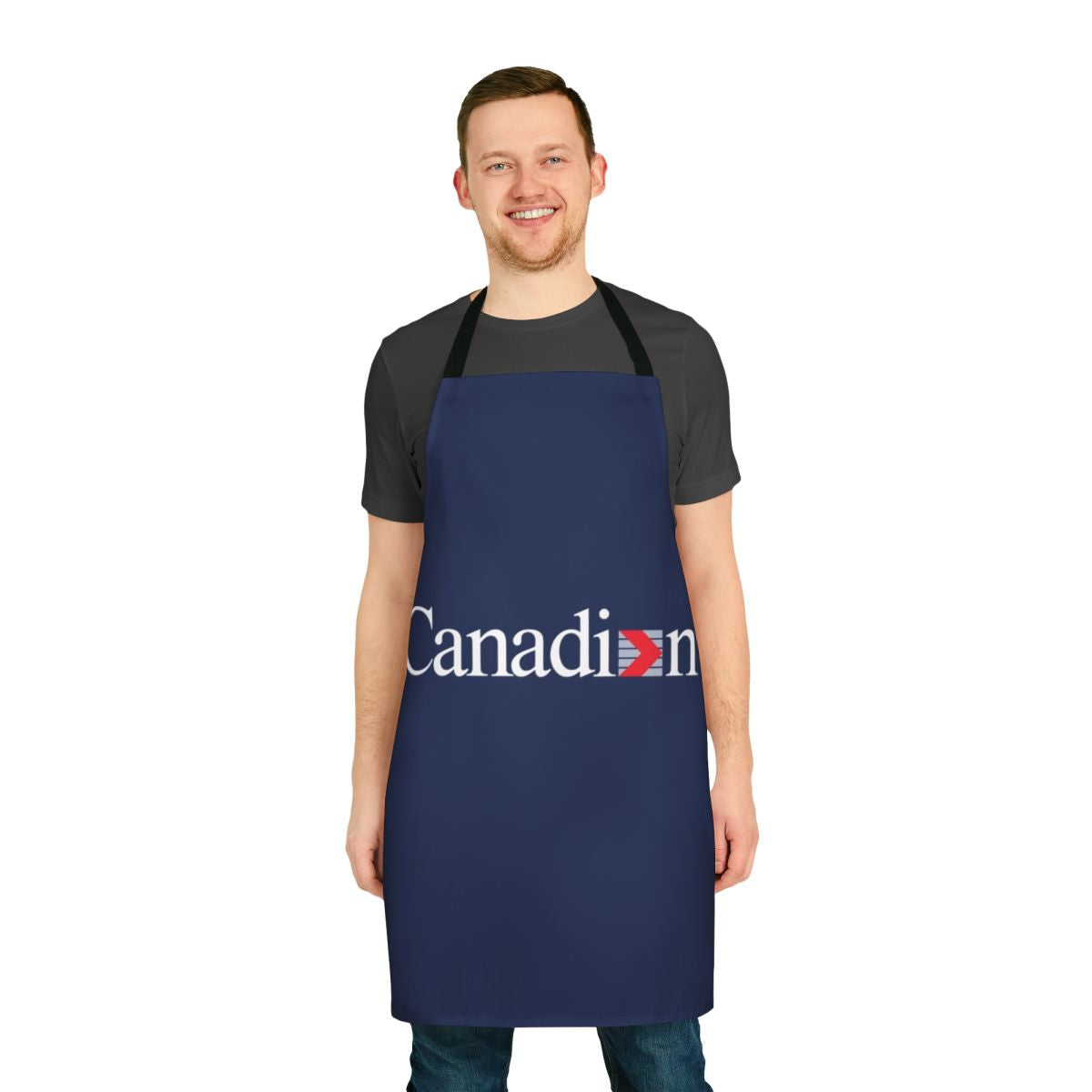 Vintage-inspired apron featuring a retro Canadian airlines logotype design