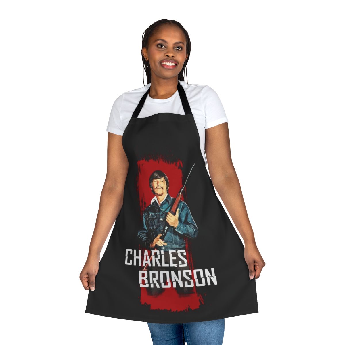 Retro inspired apron featuring Charles Bronson as Mr. Majestyk