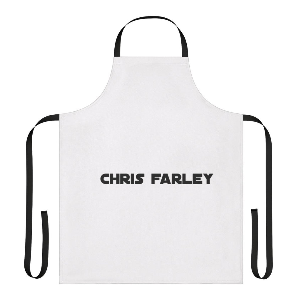 Retro-inspired apron with a vintage-style graphic of comedian Chris Farley