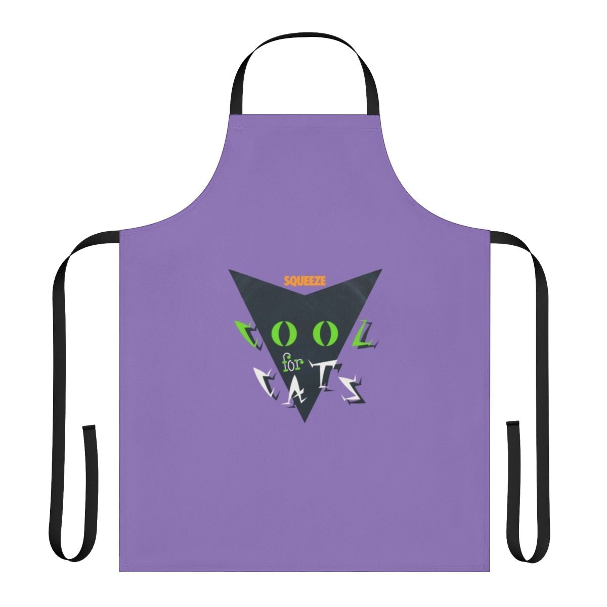 Geometric-patterned apron inspired by the iconic "Cool For Cats" album cover