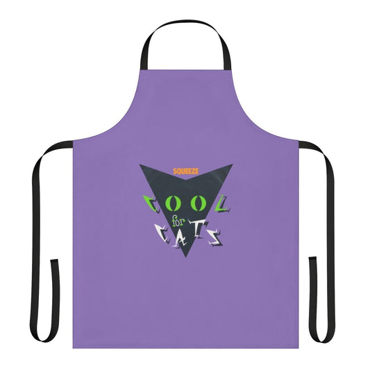 Geometric-patterned apron inspired by the iconic "Cool For Cats" album cover