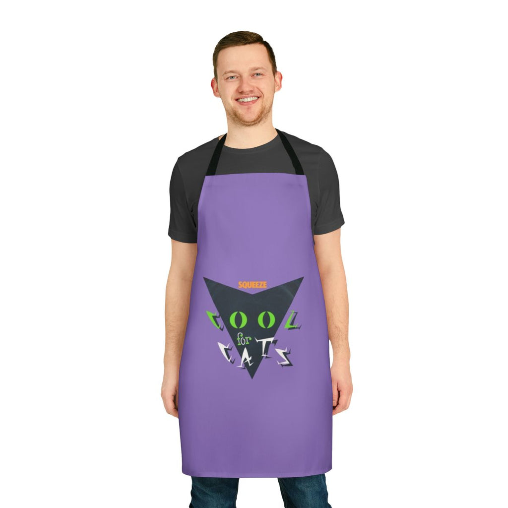 Geometric-patterned apron inspired by the iconic "Cool For Cats" album cover