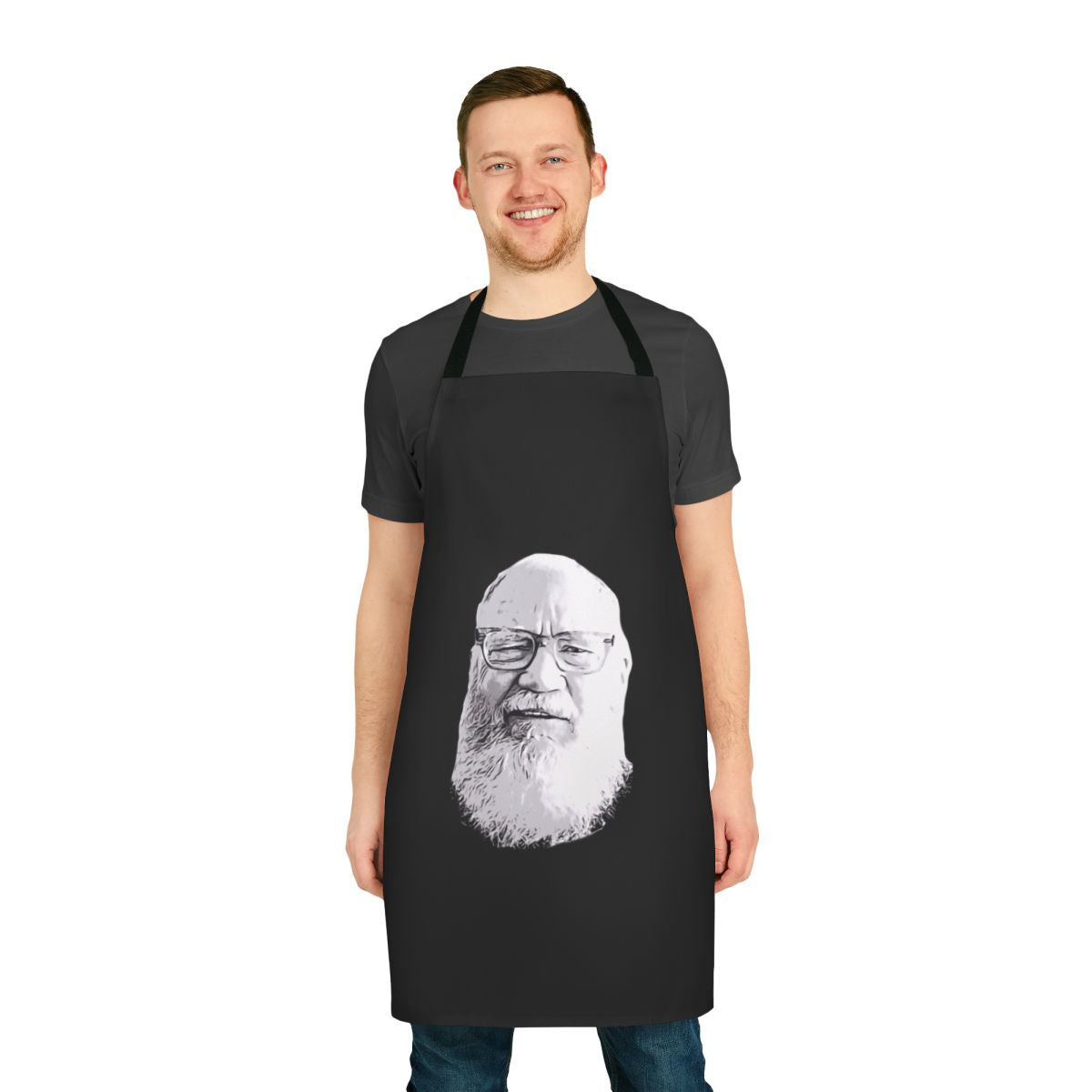 Stylish David Letterman-inspired apron for cooking and entertaining
