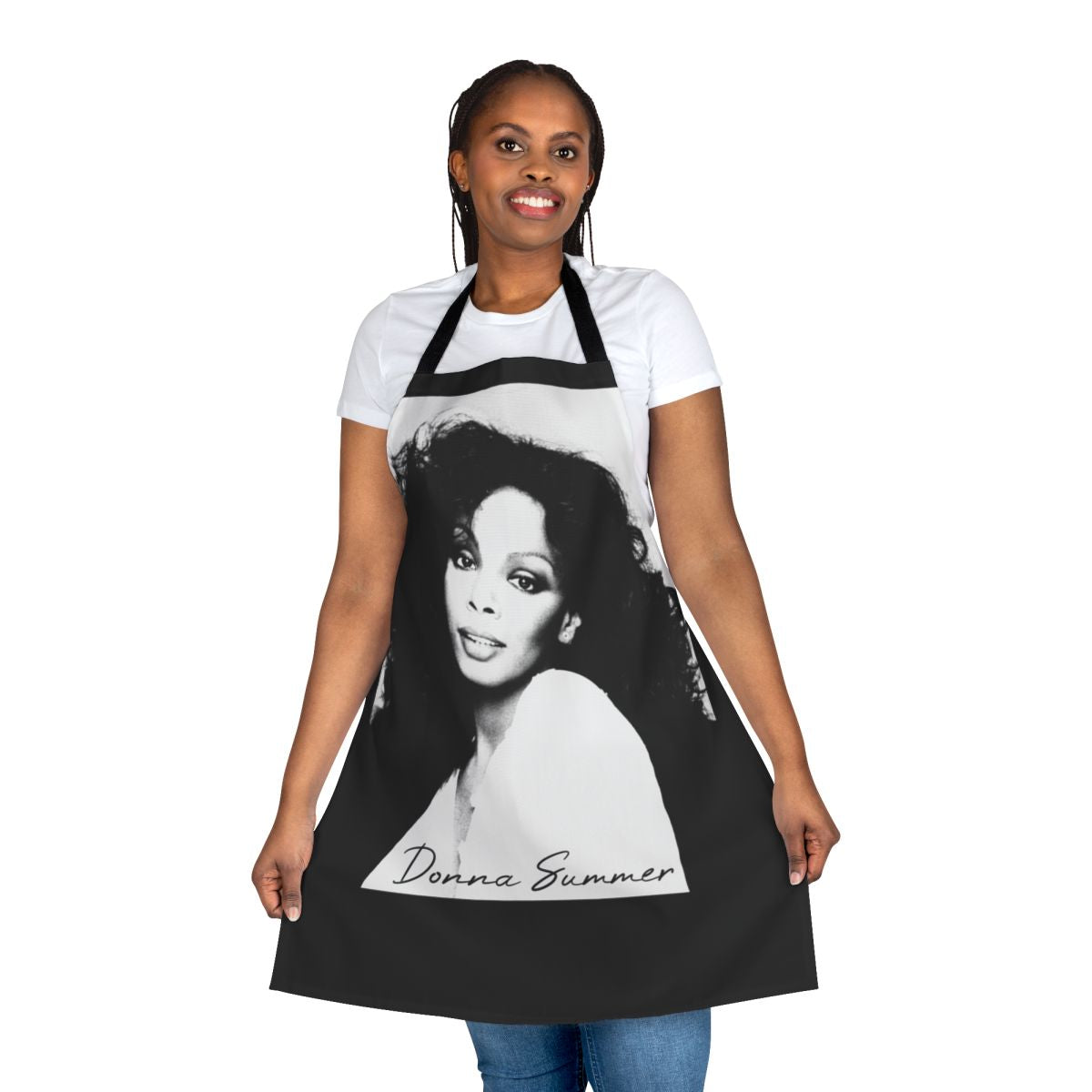 Vintage-style apron featuring Donna Summer, the iconic disco music artist