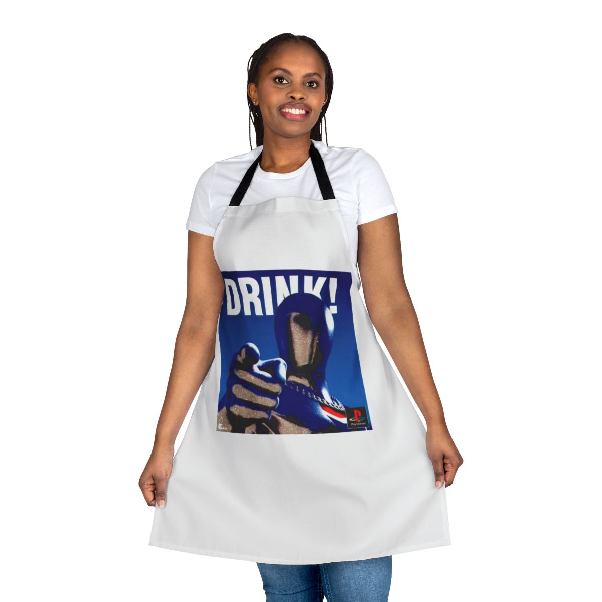 Retro-inspired drink apron with vaporwave, synthwave, and 90s aesthetic design