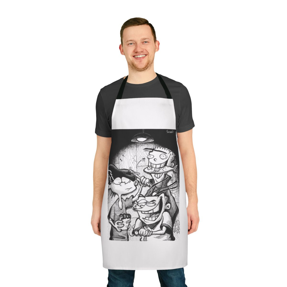 Retro-inspired apron featuring characters from the classic Cartoon Network series Ed, Edd n Eddy