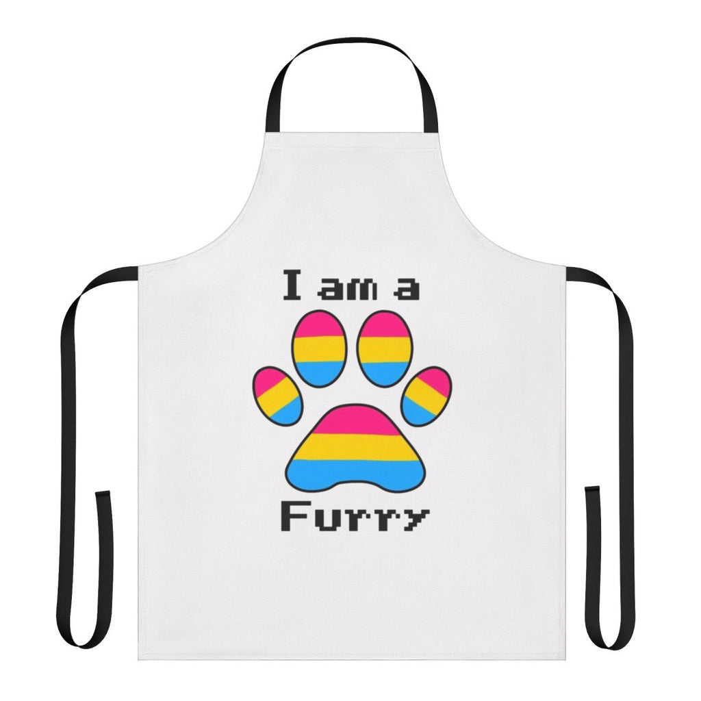 Retro-style furry apron with a vintage Pan Am airline logo design
