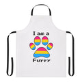 Retro-style furry apron with a vintage Pan Am airline logo design