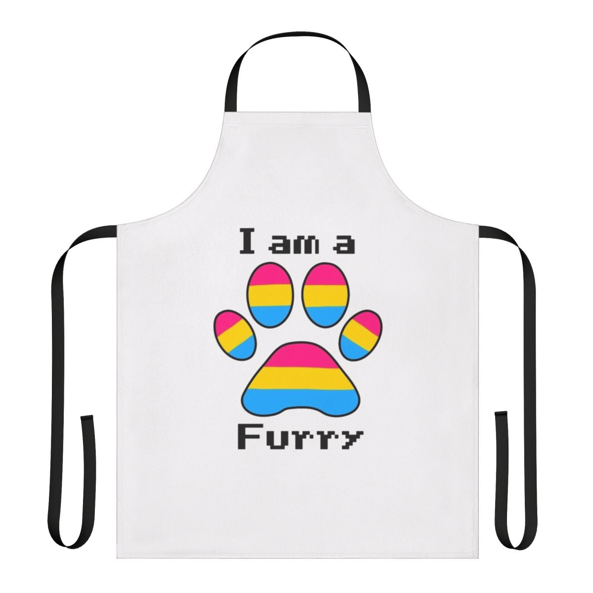 Retro-style furry apron with a vintage Pan Am airline logo design