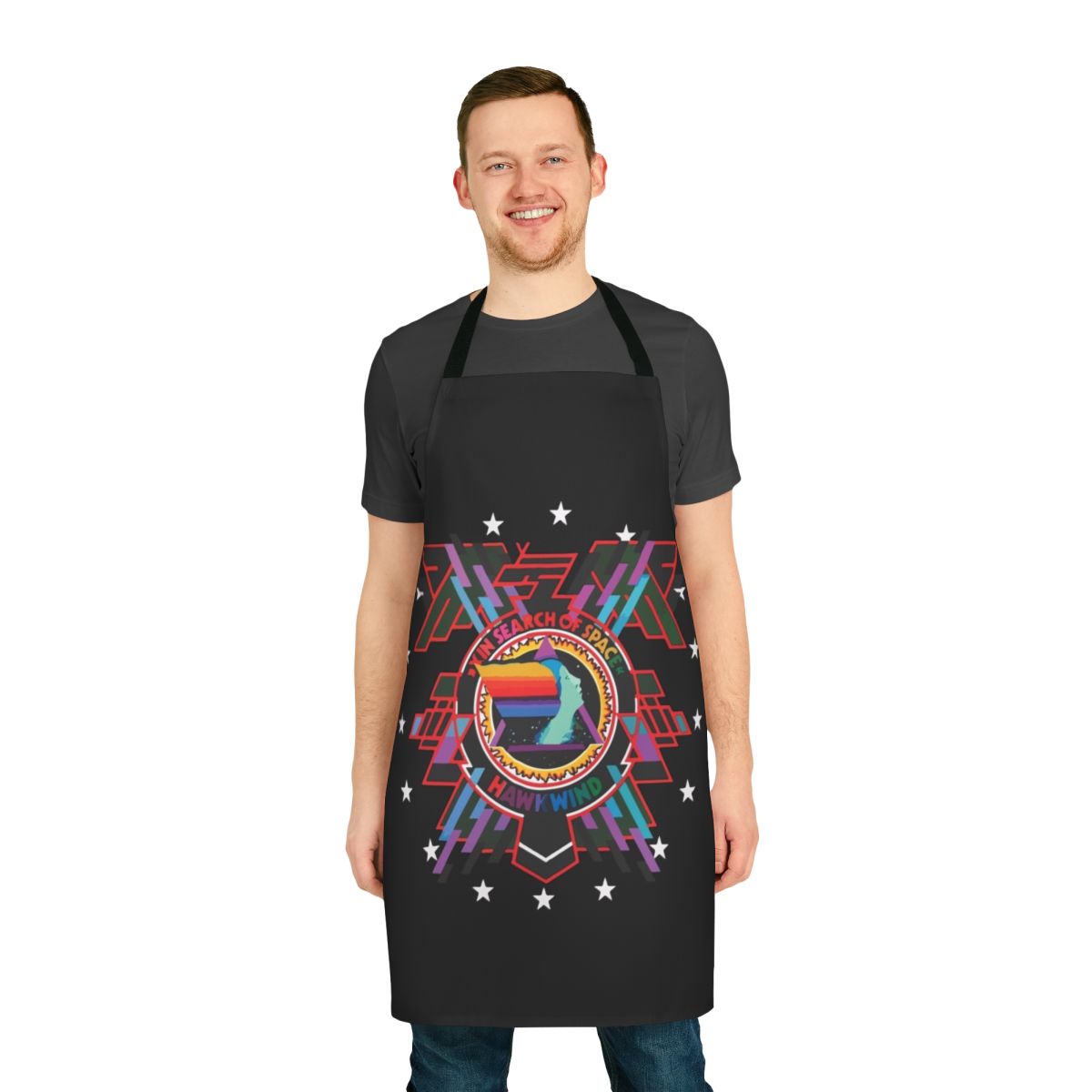 Hawkwind "In Search of Space" album cover inspired apron
