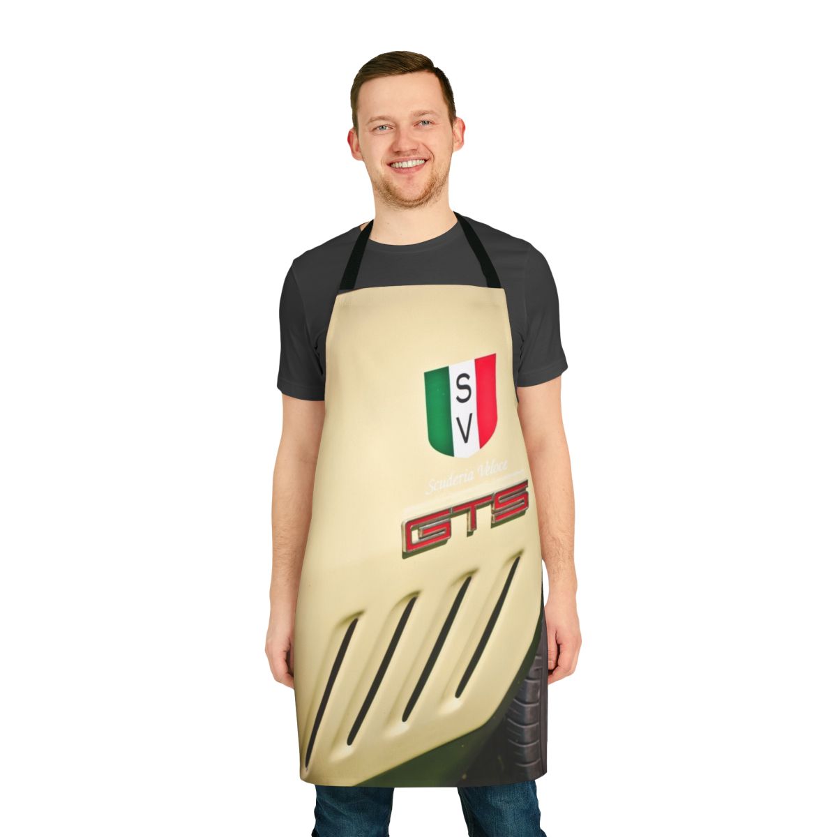 Stylish kitchen apron featuring the classic design of a Holden Monaro GTS muscle car