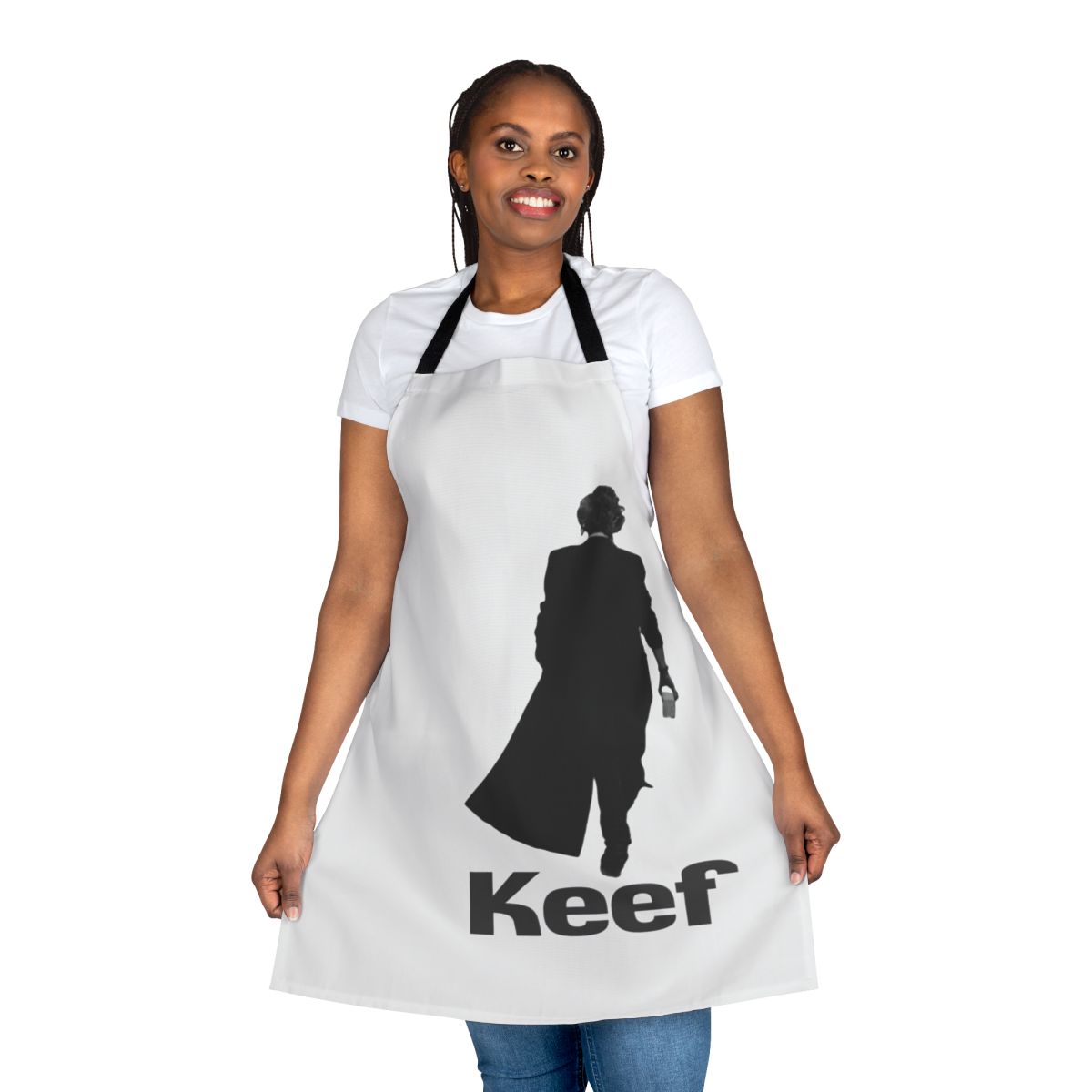 Retro-inspired apron featuring iconic image of Keith Richards, legendary guitarist of the Rolling Stones