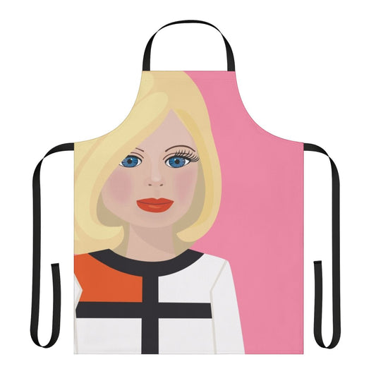 Retro-inspired apron featuring the character Lady Penelope from the classic 1960s TV series Thunderbirds.