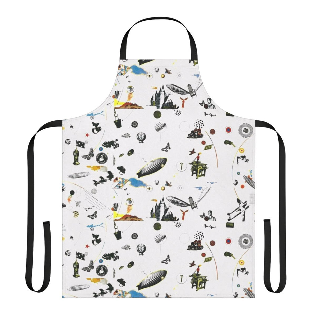 Vintage-style Led Zeppelin tribute apron with iconic band imagery