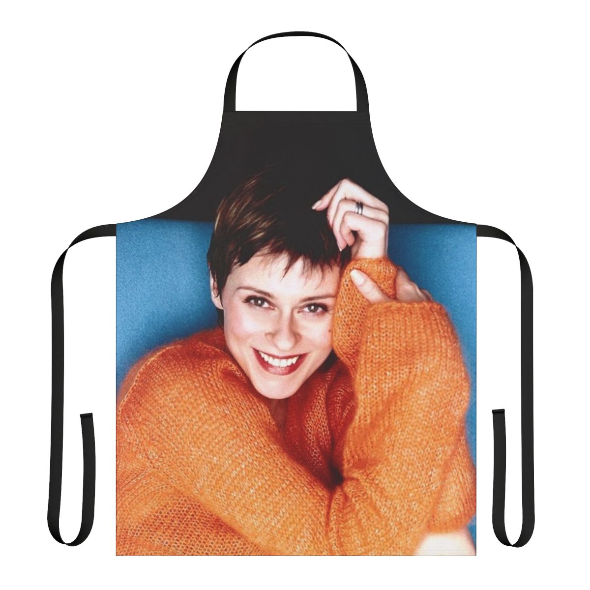 Stylish apron featuring the image of renowned singer Lisa Stansfield