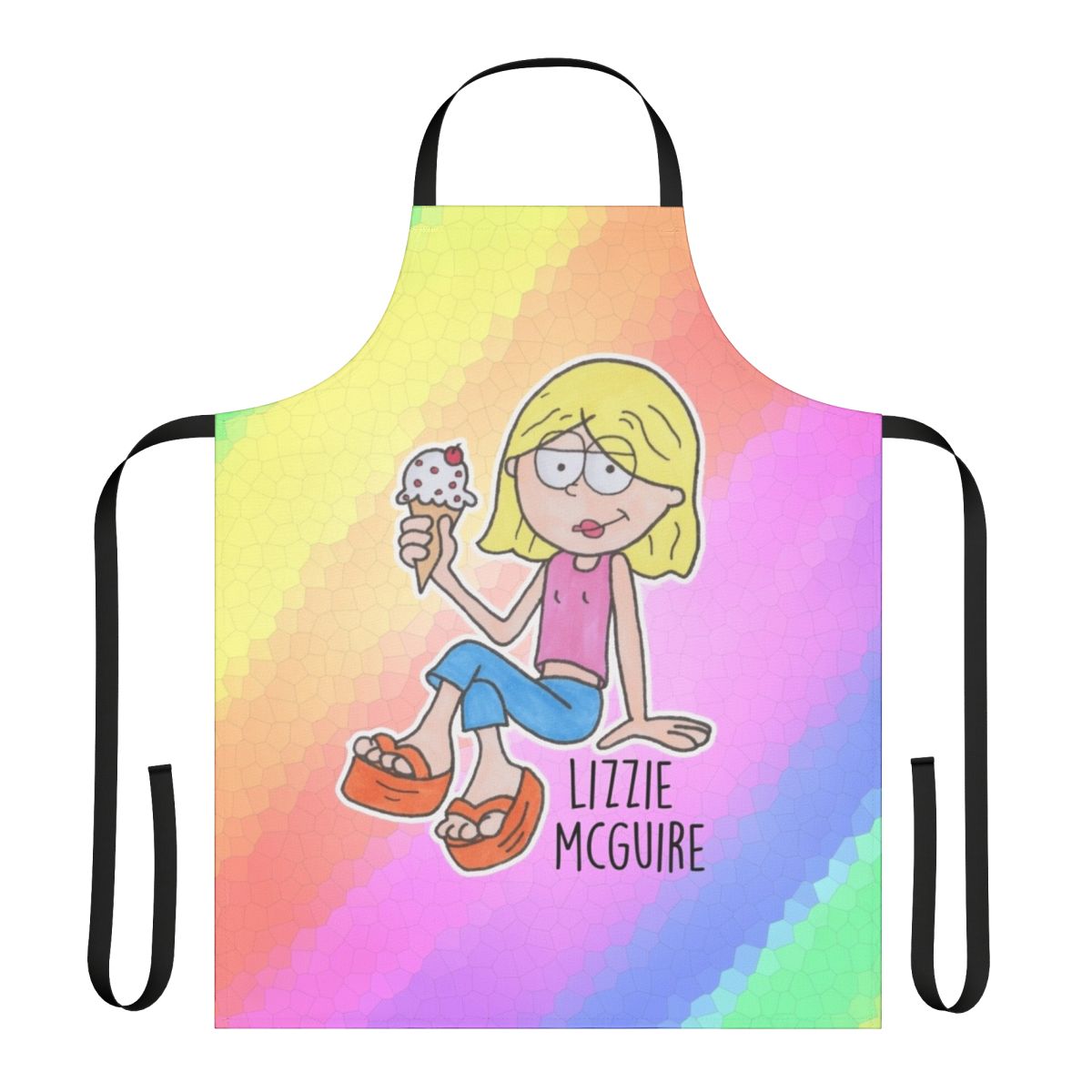 Vintage-style apron featuring the iconic Lizzie McGuire cartoon character