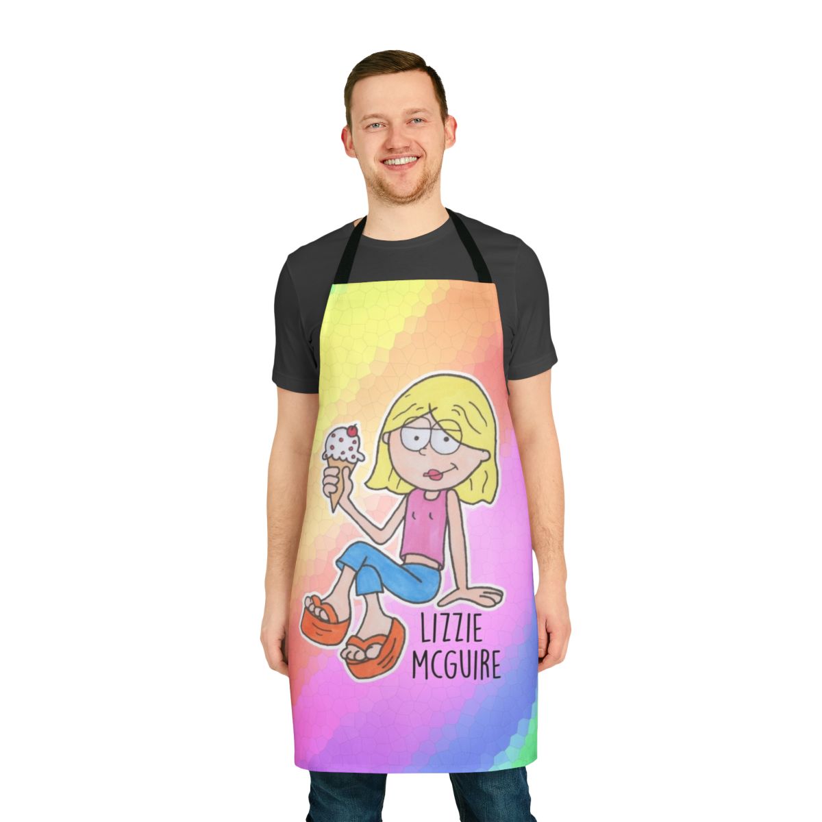Vintage-style apron featuring the iconic Lizzie McGuire cartoon character