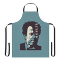 Vintage-style blue apron featuring the name and image of classical music composer Gustav Mahler