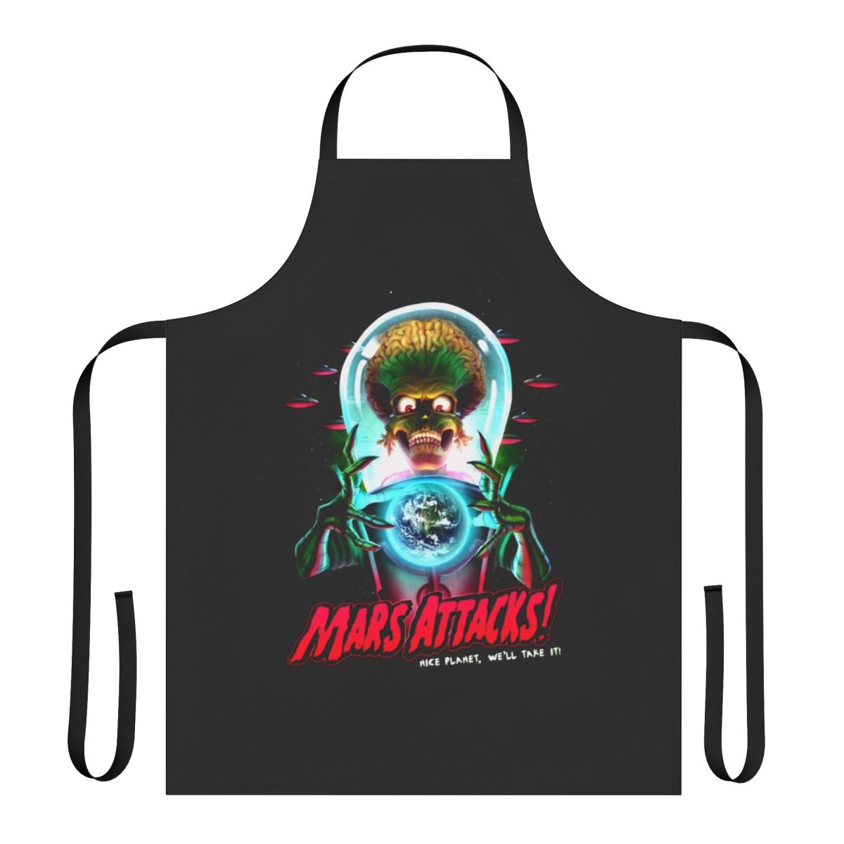 Apron featuring the iconic Mars Attacks movie poster design