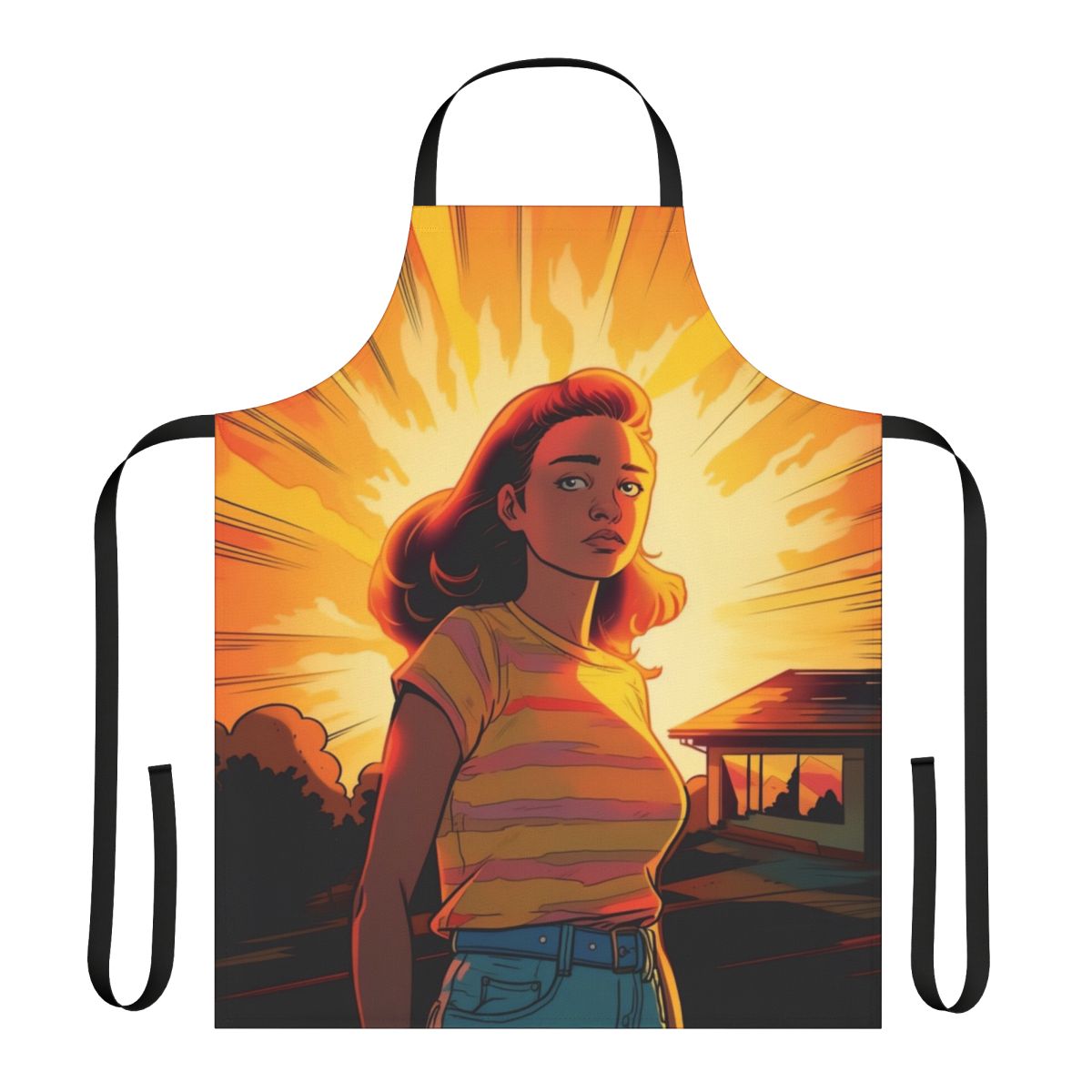 Apron featuring an illustration of Max Mayfield from the Netflix series Stranger Things