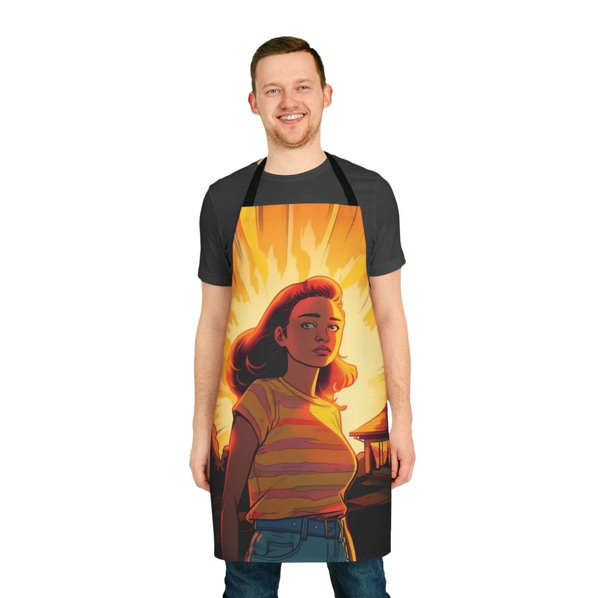 Apron featuring an illustration of Max Mayfield from the Netflix series Stranger Things