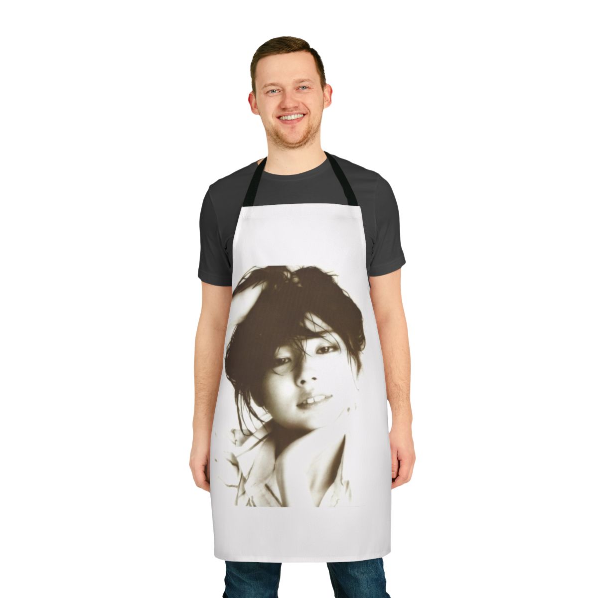 Retro-inspired apron featuring Miki Matsubara's 'Stay With Me' design