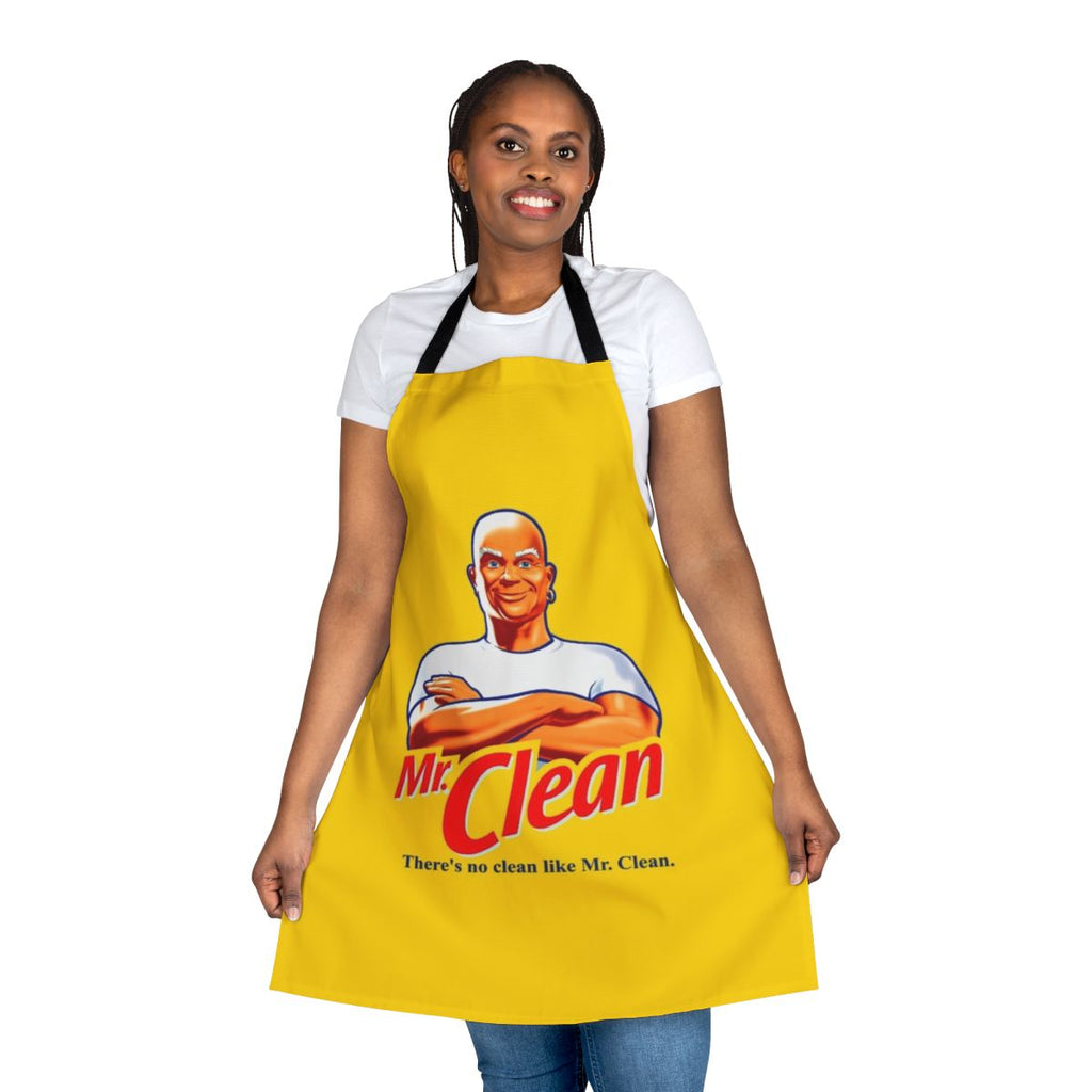 Retro-style apron with Mr Clean-inspired graphics