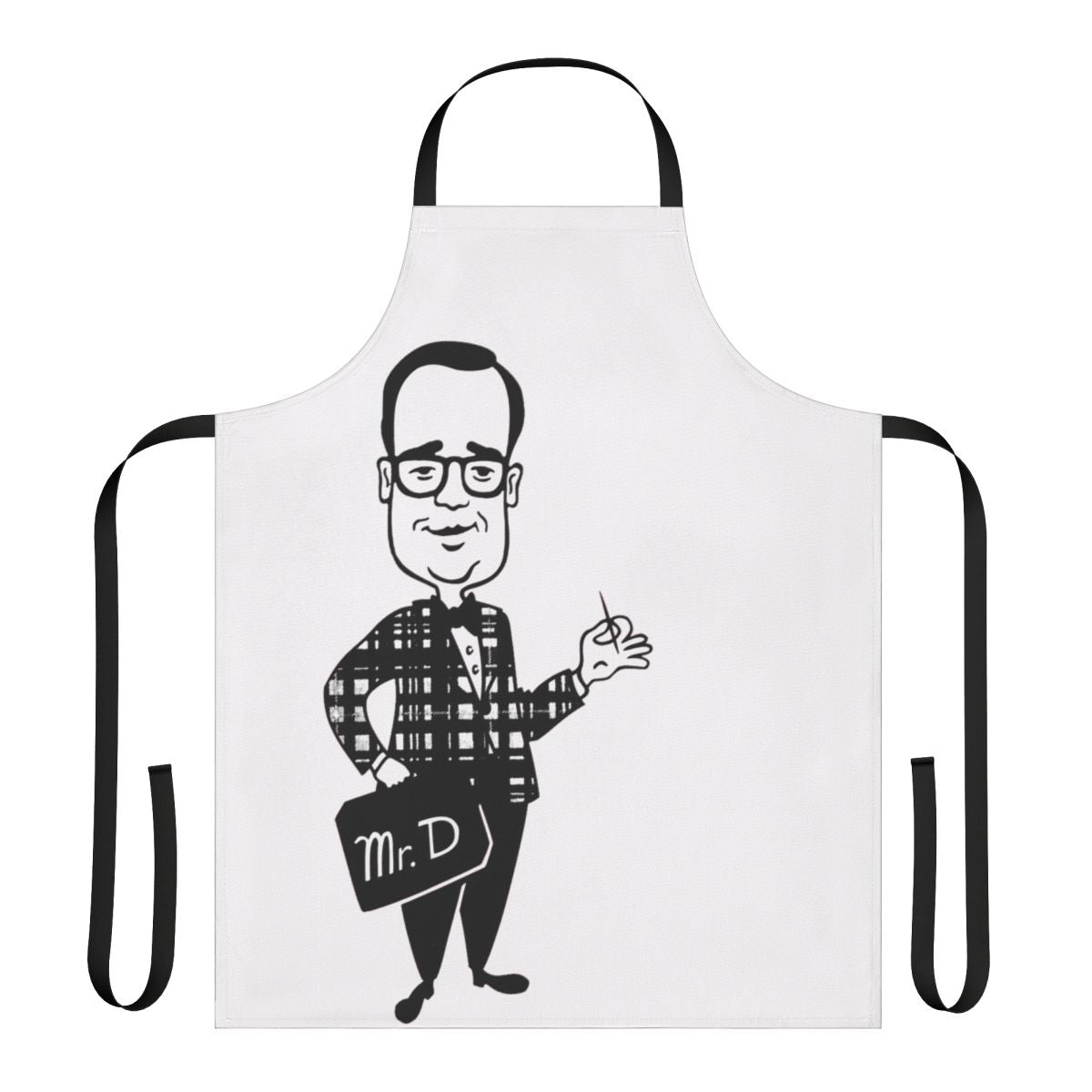 Retro-style apron featuring the iconic Mr D mascot from the Rax fast food restaurant chain