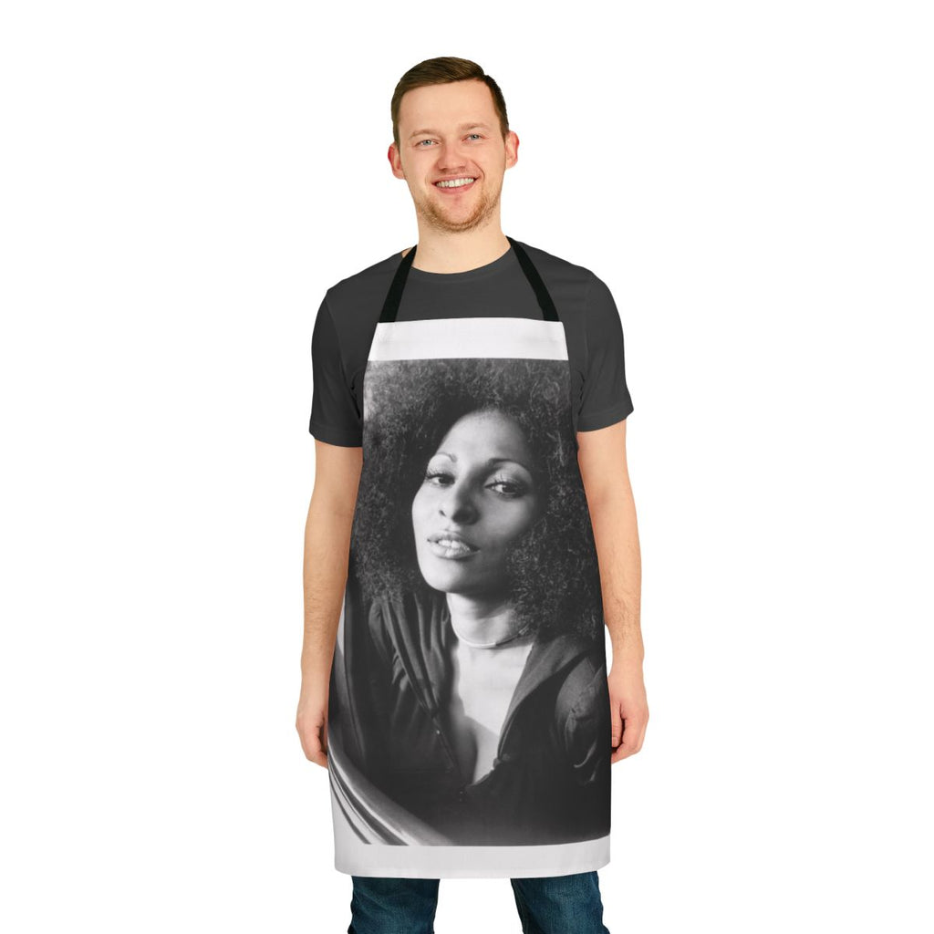 Vintage-style black apron featuring the iconic Pam Grier as Foxy Brown