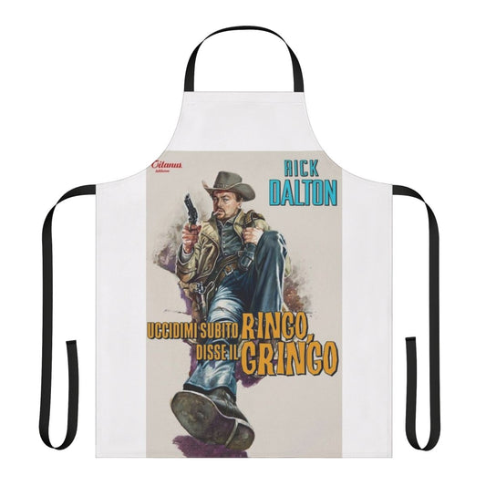Vintage-style apron featuring Quentin Tarantino's Hollywood-inspired design
