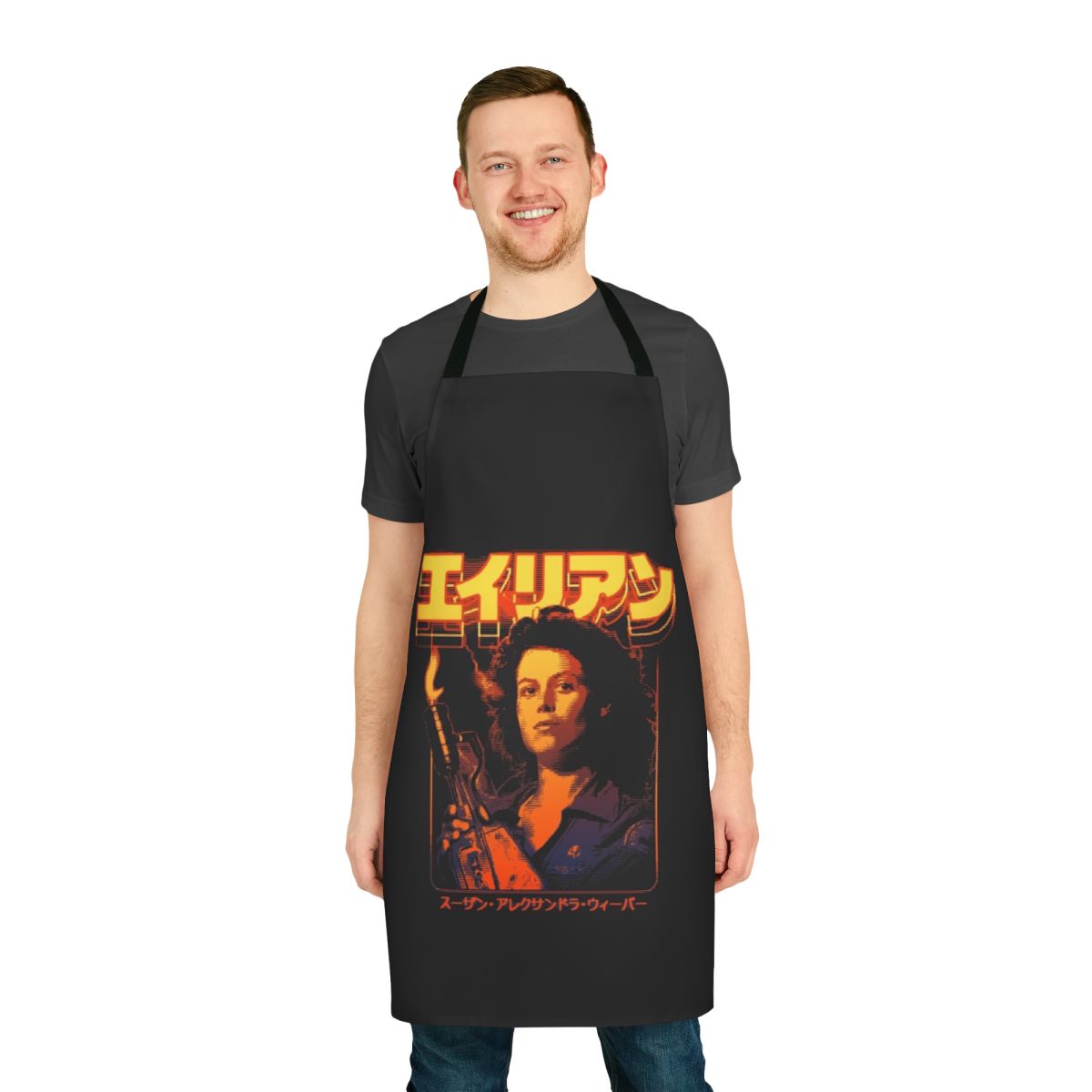 Retro-inspired apron featuring the iconic Ellen Ripley character from the Alien sci-fi movie franchise