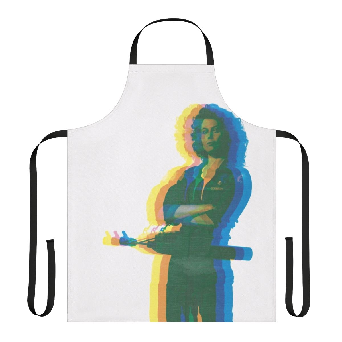 Retro-styled apron featuring an illustration of Ellen Ripley, the iconic protagonist from the Alien film franchise.