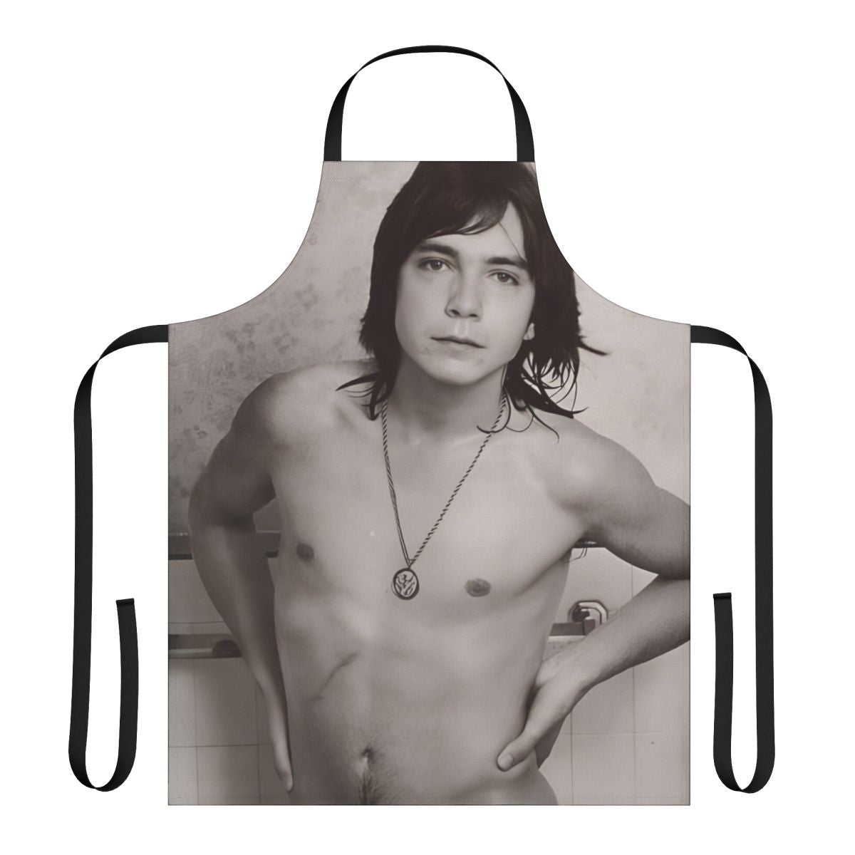 Vintage-style apron featuring a shirtless image of actor David Cassidy