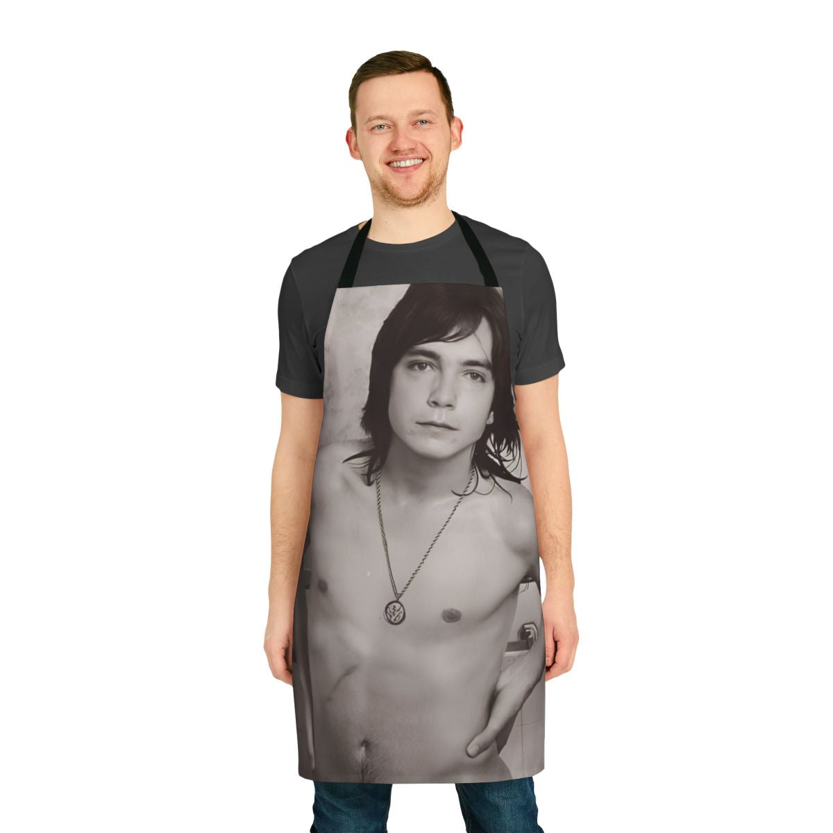 Vintage-style apron featuring a shirtless image of actor David Cassidy