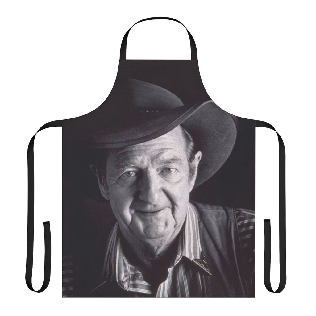 Slim Dusty black and white retro-inspired apron for Australian music fans