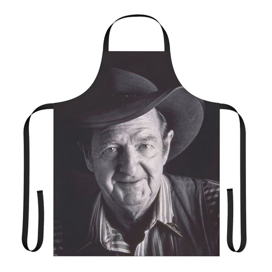 Slim Dusty black and white retro-inspired apron for Australian music fans