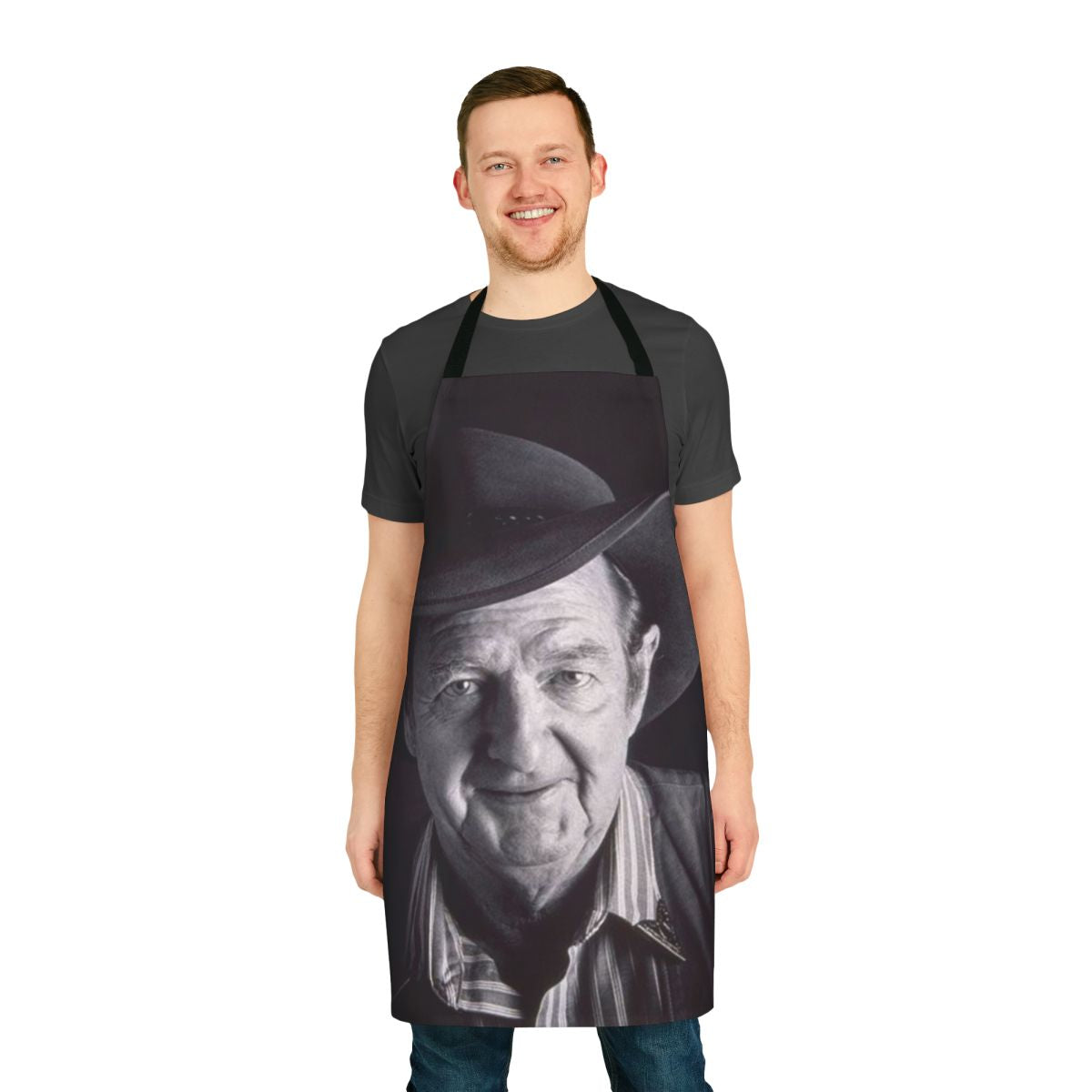 Slim Dusty black and white retro-inspired apron for Australian music fans