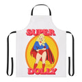 A vintage-style apron with a superhero design, perfect for the modern pinup enthusiast.